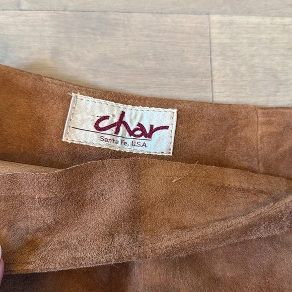 Vintage Char Santa Fe suede Leather Button Skirt - Picture 5 of 11